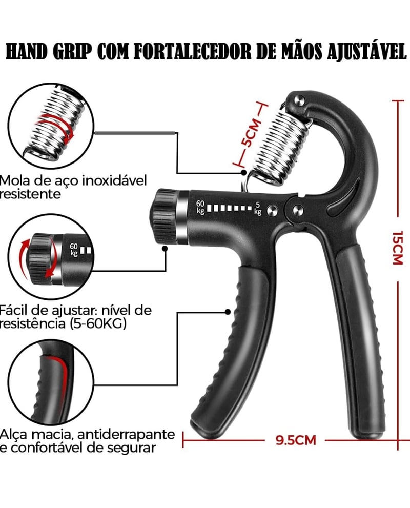 Kit de treino Hand Grip para fortalecer o punho e mãos