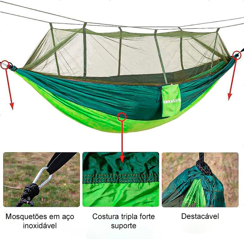 Rede Camping com Tela Mosquiteiro