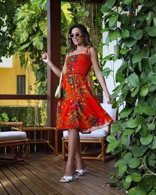 La'margot Vestido Feminino de Alça Estampado 1 La'margot Vestido Feminino de Alça Estampado 1