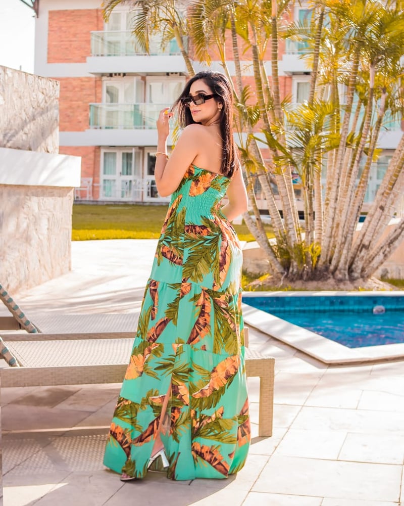 Vestido Feminino Longo Tomara que Caia Verde