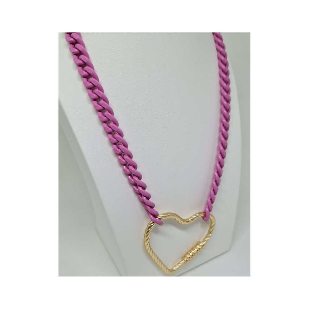 Colar Pink com Coração