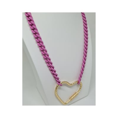 Venda e Cia Colar Pink com Coração 2 Venda e Cia Colar Pink com Coração 2