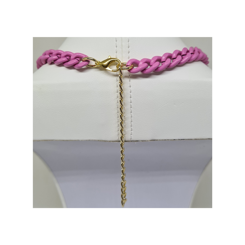 Colar Pink com Coração