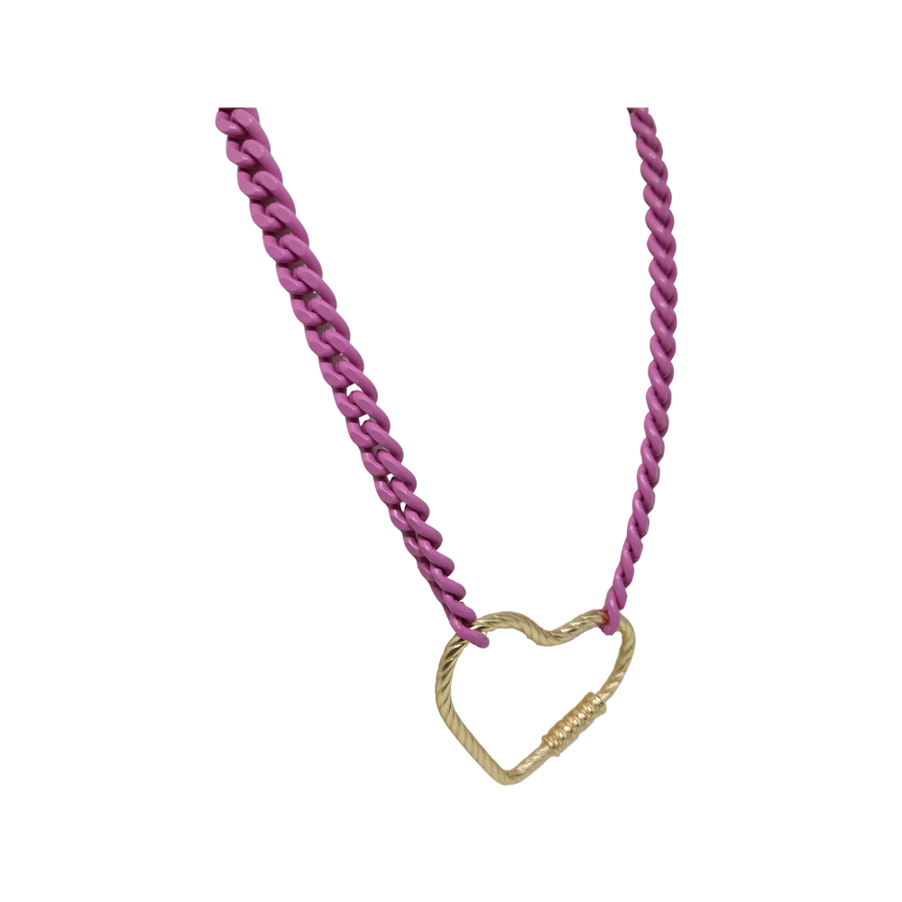 Colar Pink com Coração
