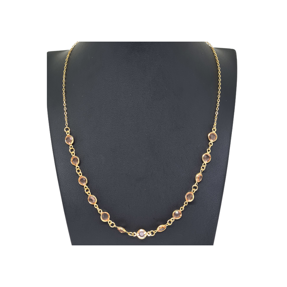 Colar Choker com Pedrinhas Rose