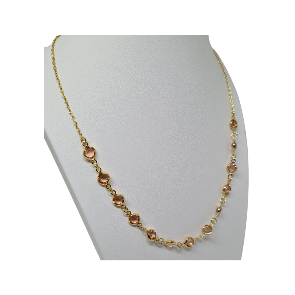 Colar Choker com Pedrinhas Rose