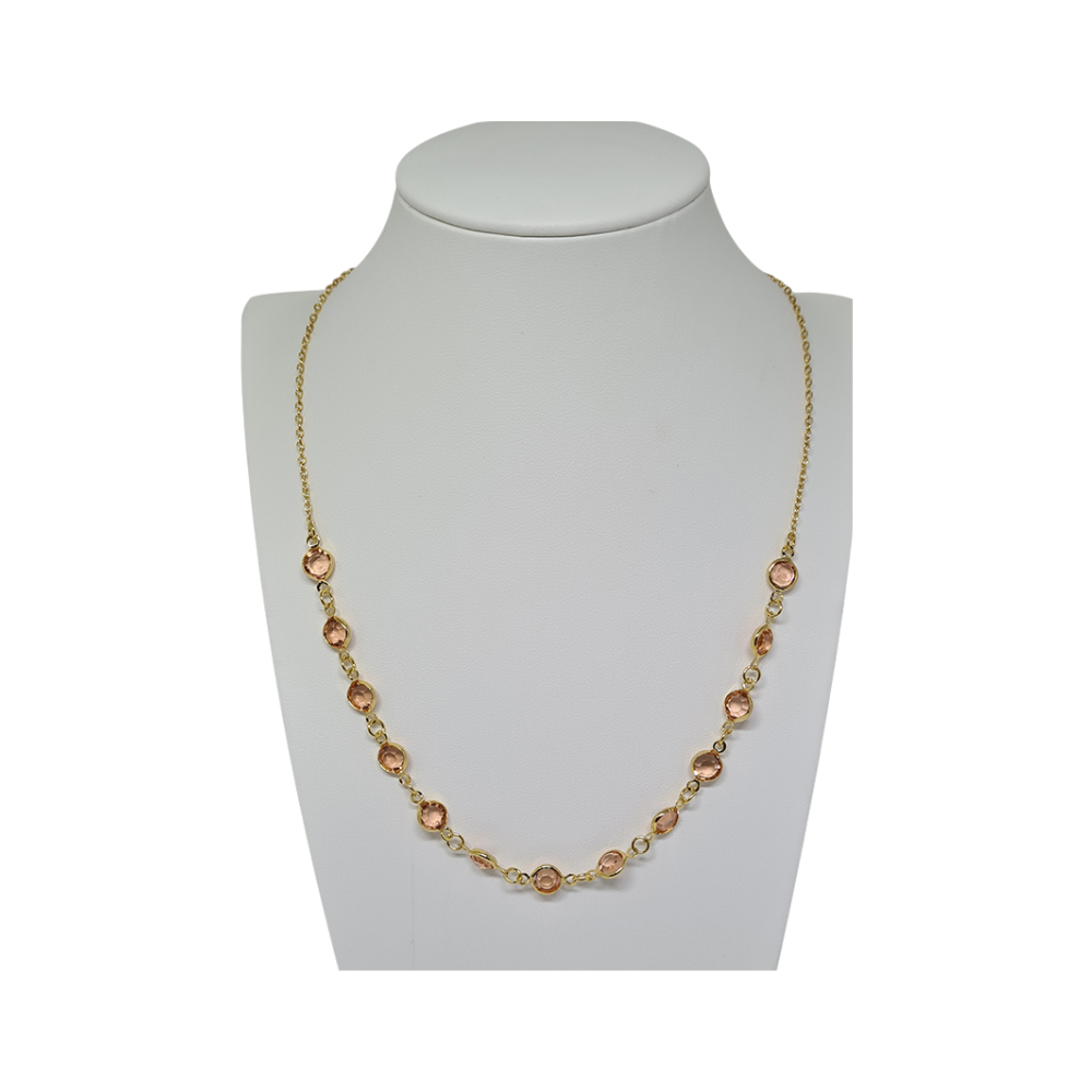 Colar Choker com Pedrinhas Rose