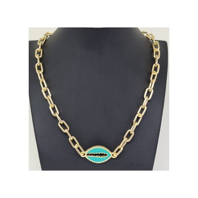 Venda e Cia Colar Choker de Búzio Azul 2 Venda e Cia Colar Choker de Búzio Azul 2