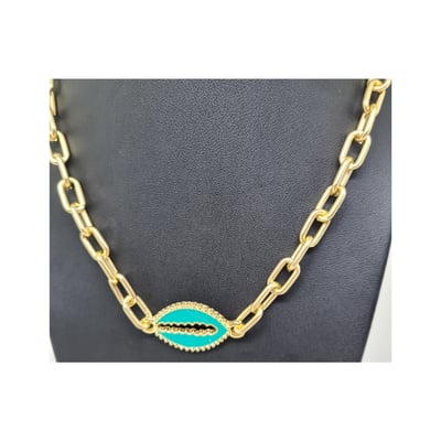Venda e Cia Colar Choker de Búzio Azul 1 Venda e Cia Colar Choker de Búzio Azul 1