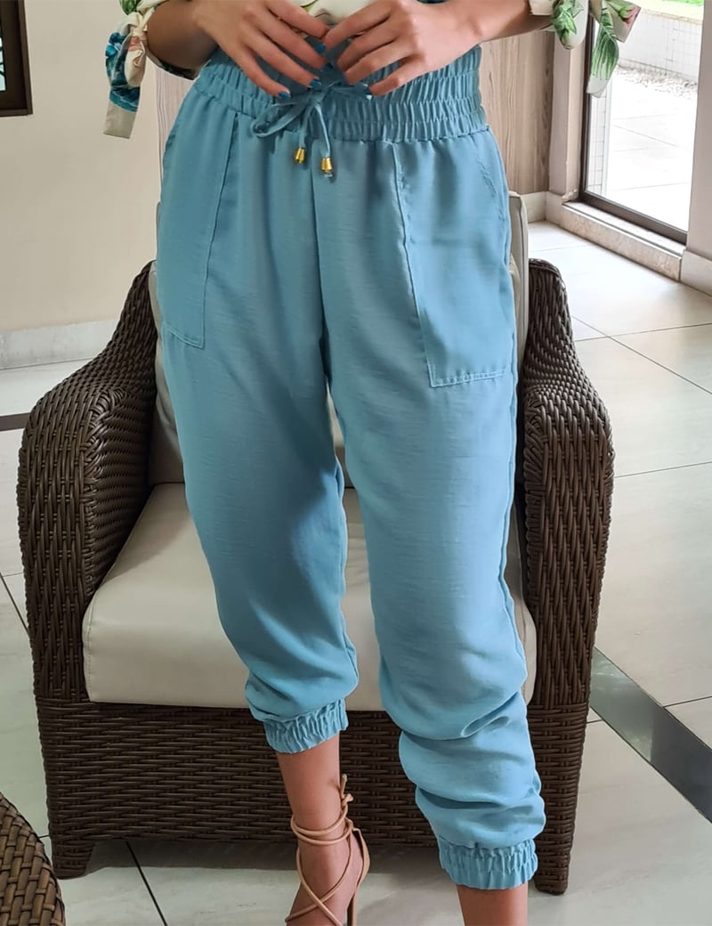 Calça Feminina Jogger Azul