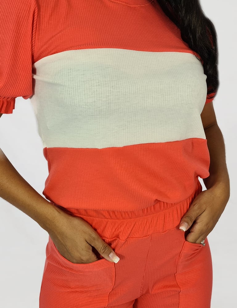 Conjunto Feminino Bicolor Salmão