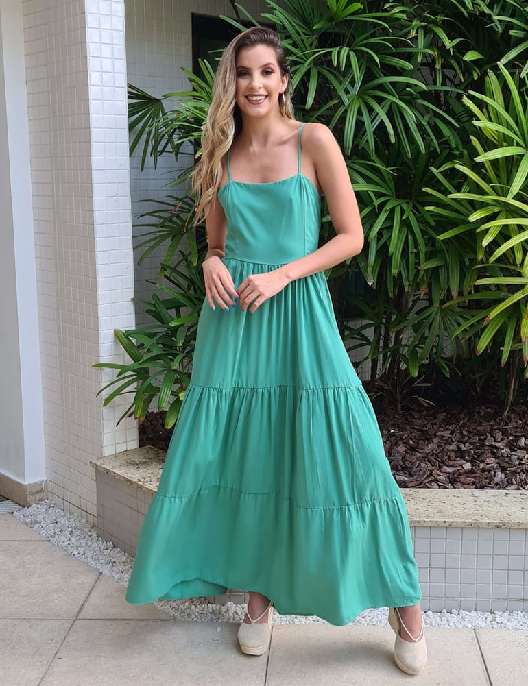 Vestido Longo Três Marias Verde