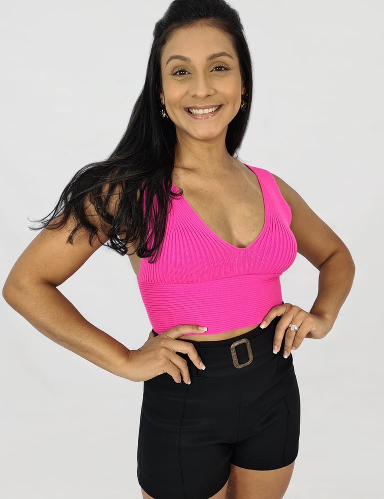 Cropped Feminino Tricô Pink