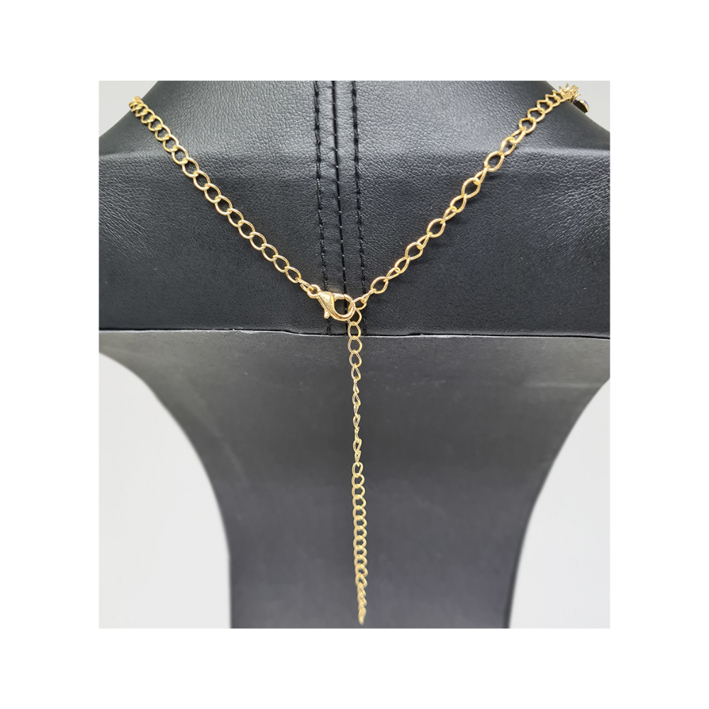 Colar Dourado com Gotas Esmaltado