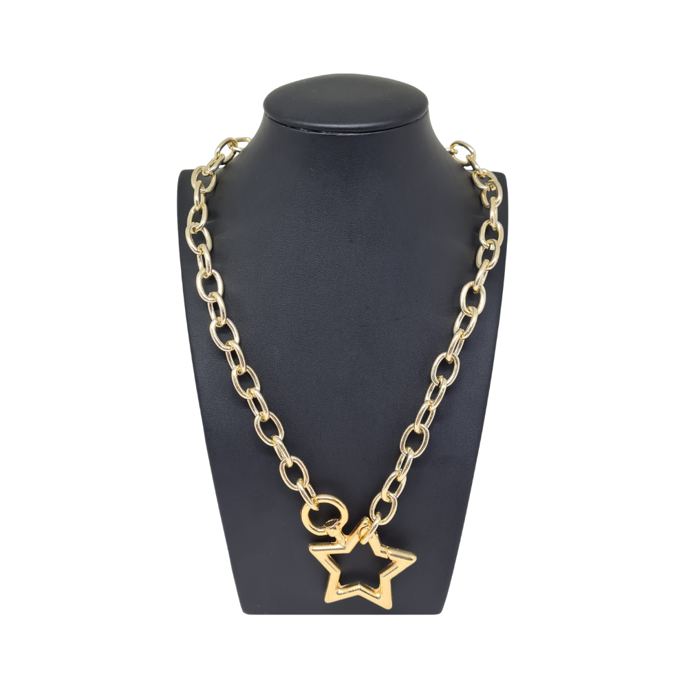 Corrente Dourada com Mosquetão de Estrela