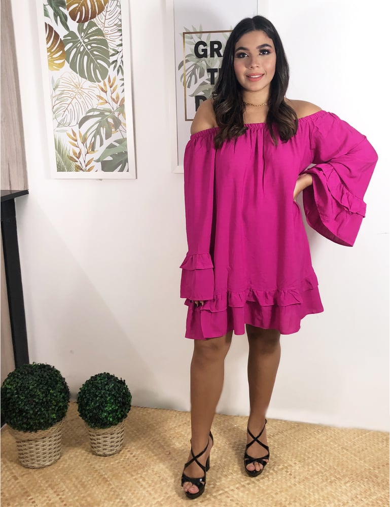 Vestido feminino ombro a sales ombro