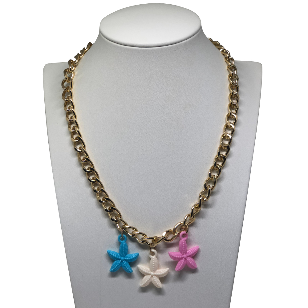 Colar Pingente Triplo Estrela do Mar