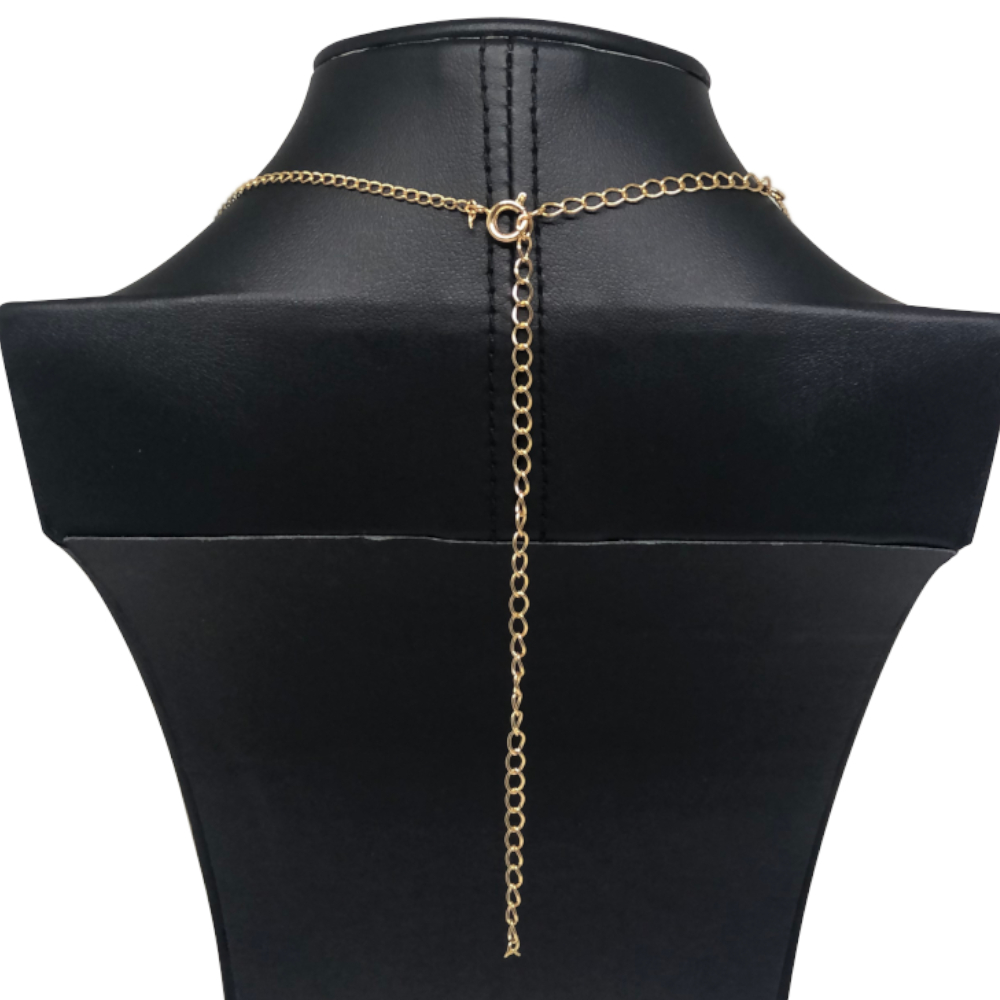 Choker Dourada com Mini Búzios e Pedrarias