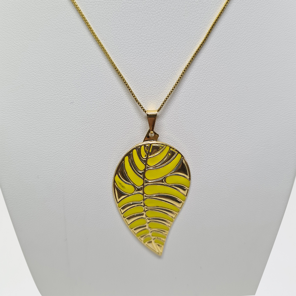 Colar Folha Amarelo