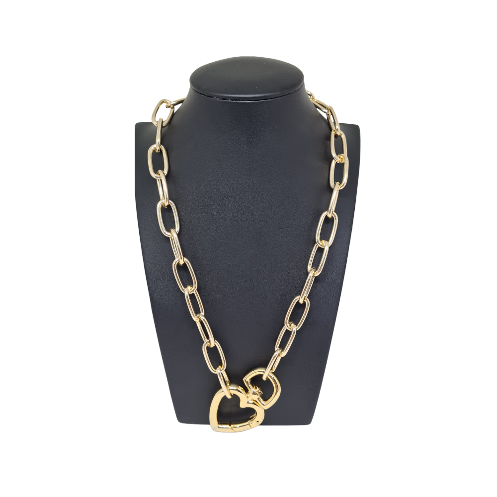Corrente Dourada com Pingente de Coração Grande