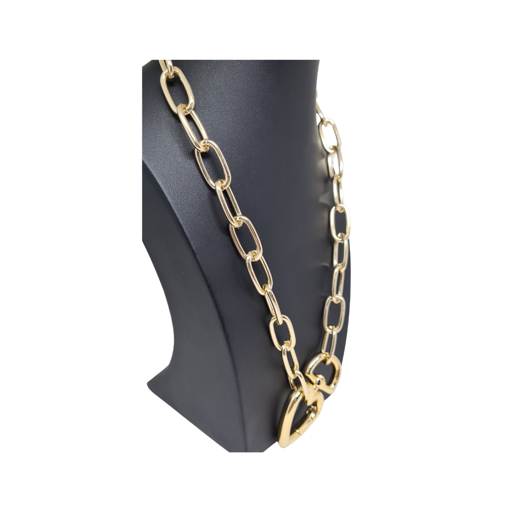 Corrente Dourada com Pingente de Coração Grande