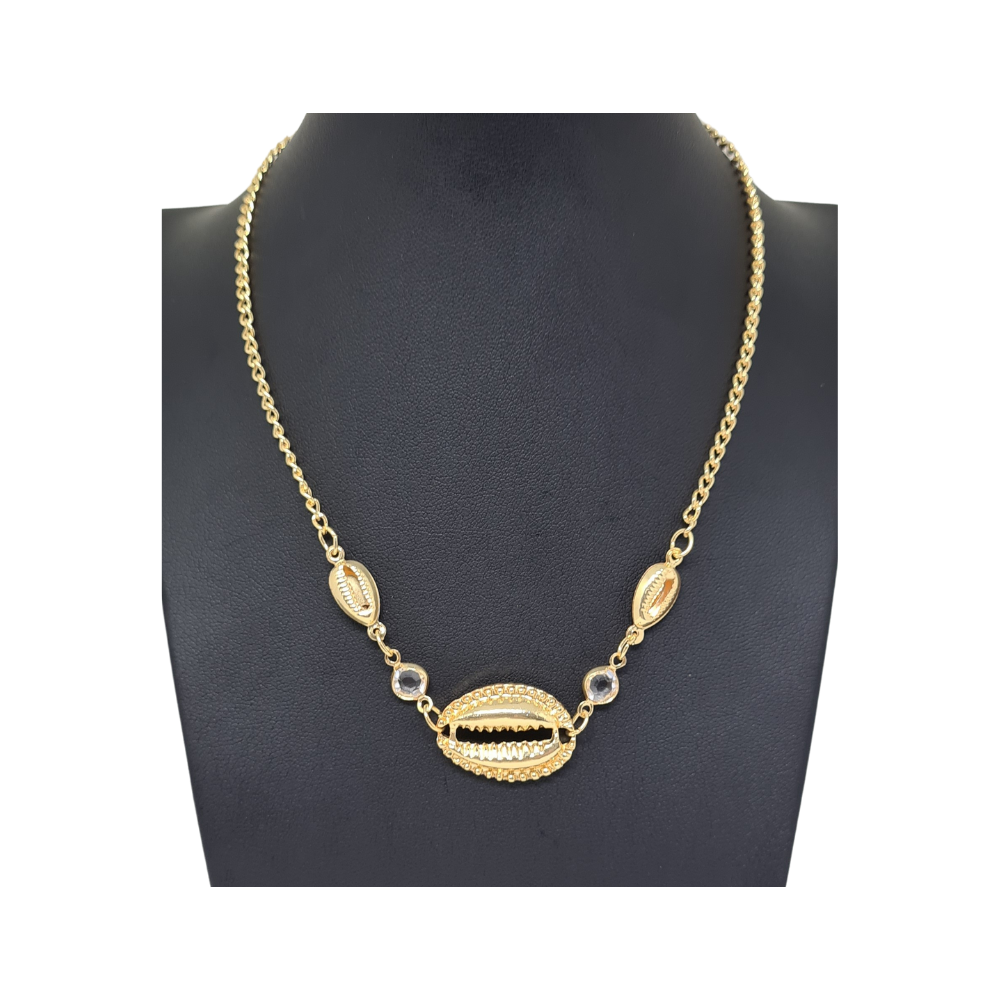 Colar Choker com Colchas Dourada