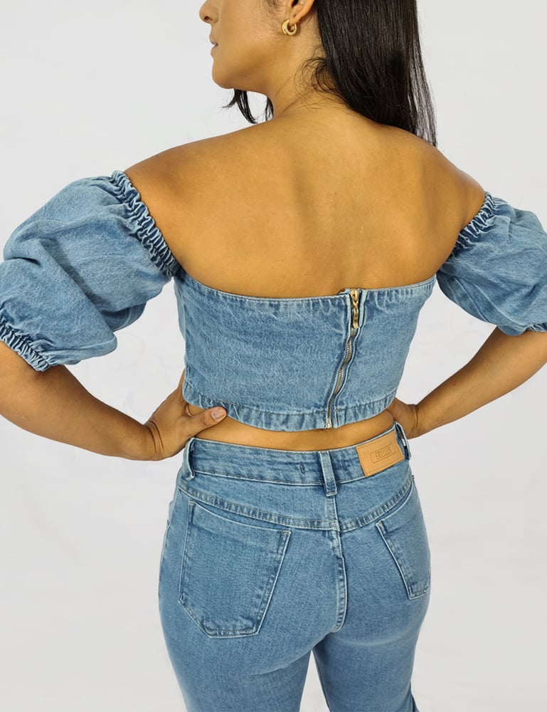 Cropped Feminino Jeans Ciganinha 