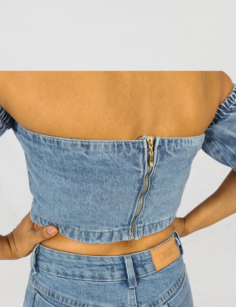 Cropped Feminino Jeans Ciganinha 