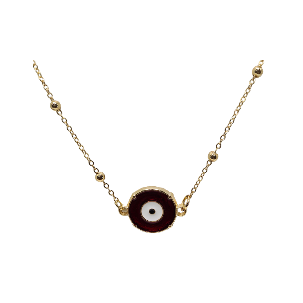 Colar Dourado Olho Grego Vinho