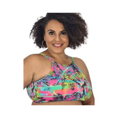 Boutique Magnólia's   Biquíni Halter Plus Size Folhagens Tropical   2