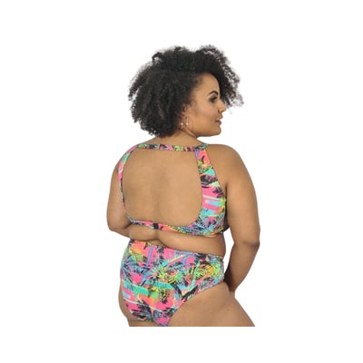 Boutique Magnólia's Biquíni Halter Plus Size Folhagens Tropical 3 Boutique Magnólia's Biquíni Halter Plus Size Folhagens Tropical 3