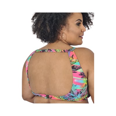 Boutique Magnólia's   Biquíni Halter Plus Size Folhagens Tropical   4