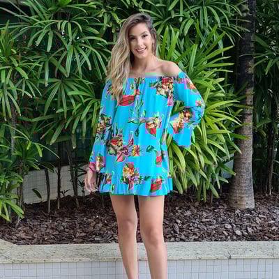 Vendaecia Bata Feminina Ciganinha Azul com estampada 3 Vendaecia Bata Feminina Ciganinha Azul com estampada 3