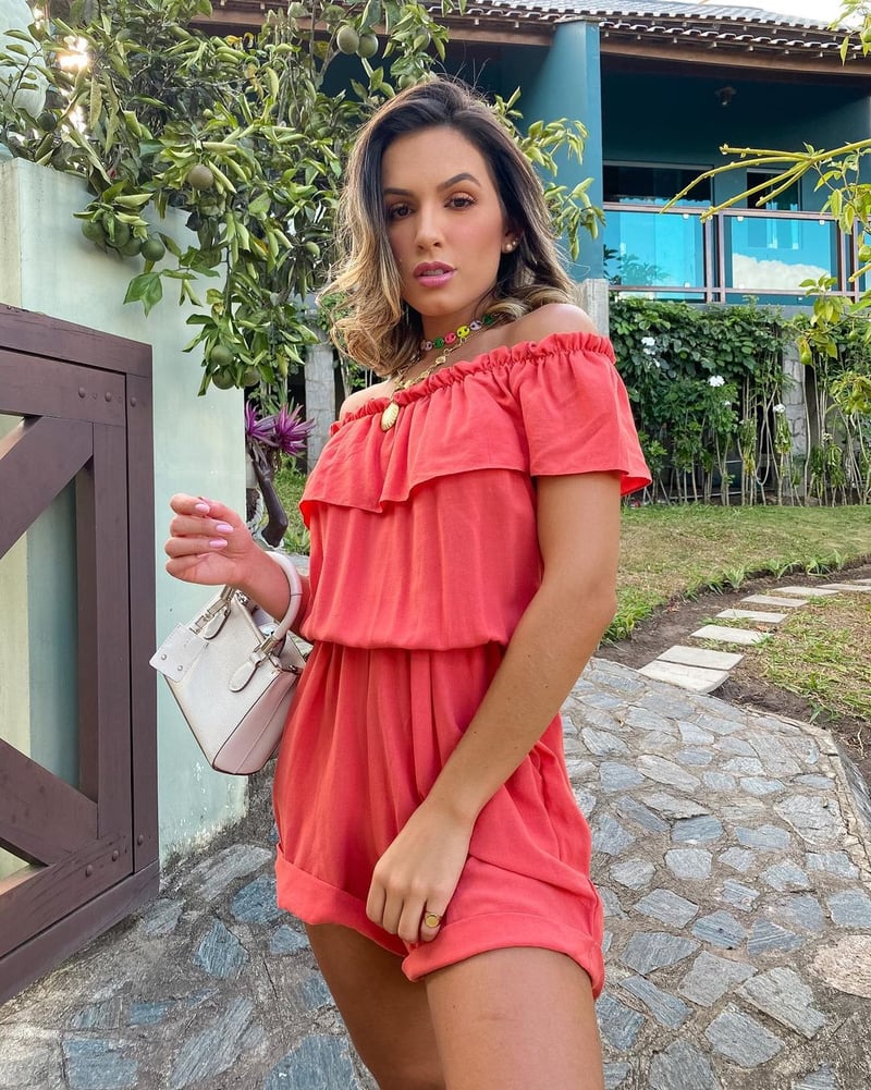 Macaquinho Feminino Ombro a Ombro Salmão