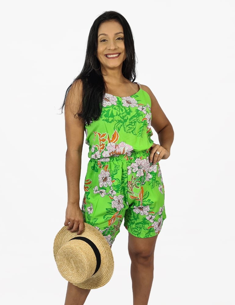 Macaquinho Floral Verde