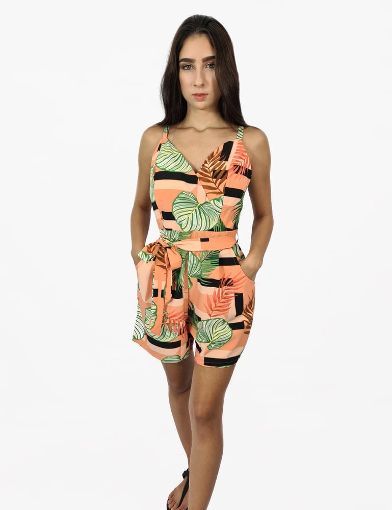 Macaquinho Salmão Estampado