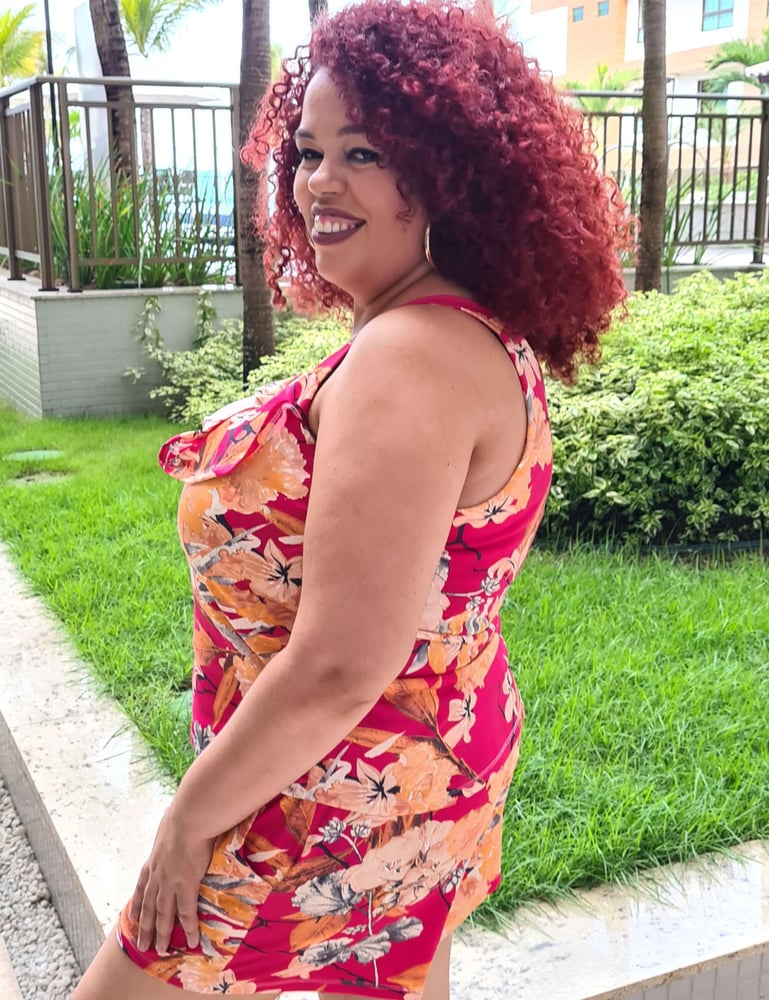 Conjunto Feminino Plus Malha de Alça Estampado