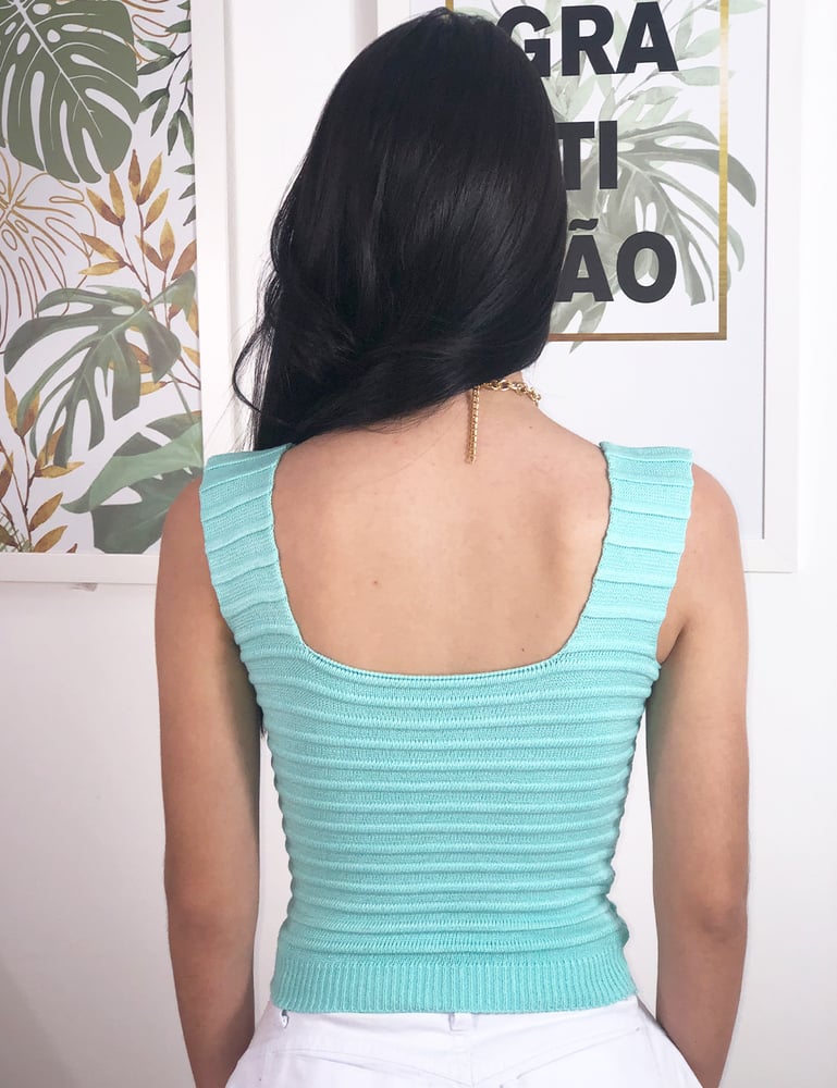 Cropped em Tricô Verde Tifanny