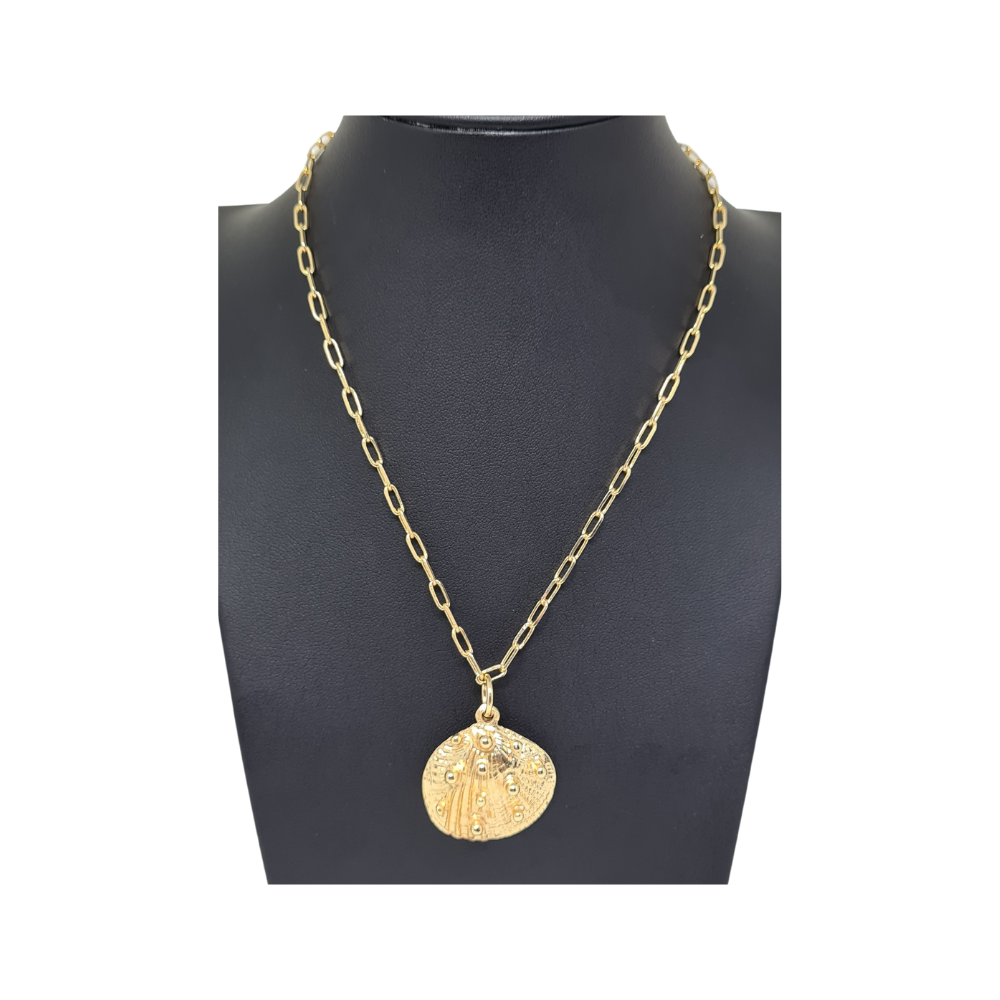 Colar com concha dourada