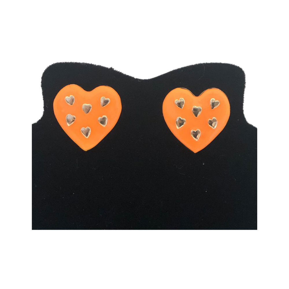 Brinco coração Laranja