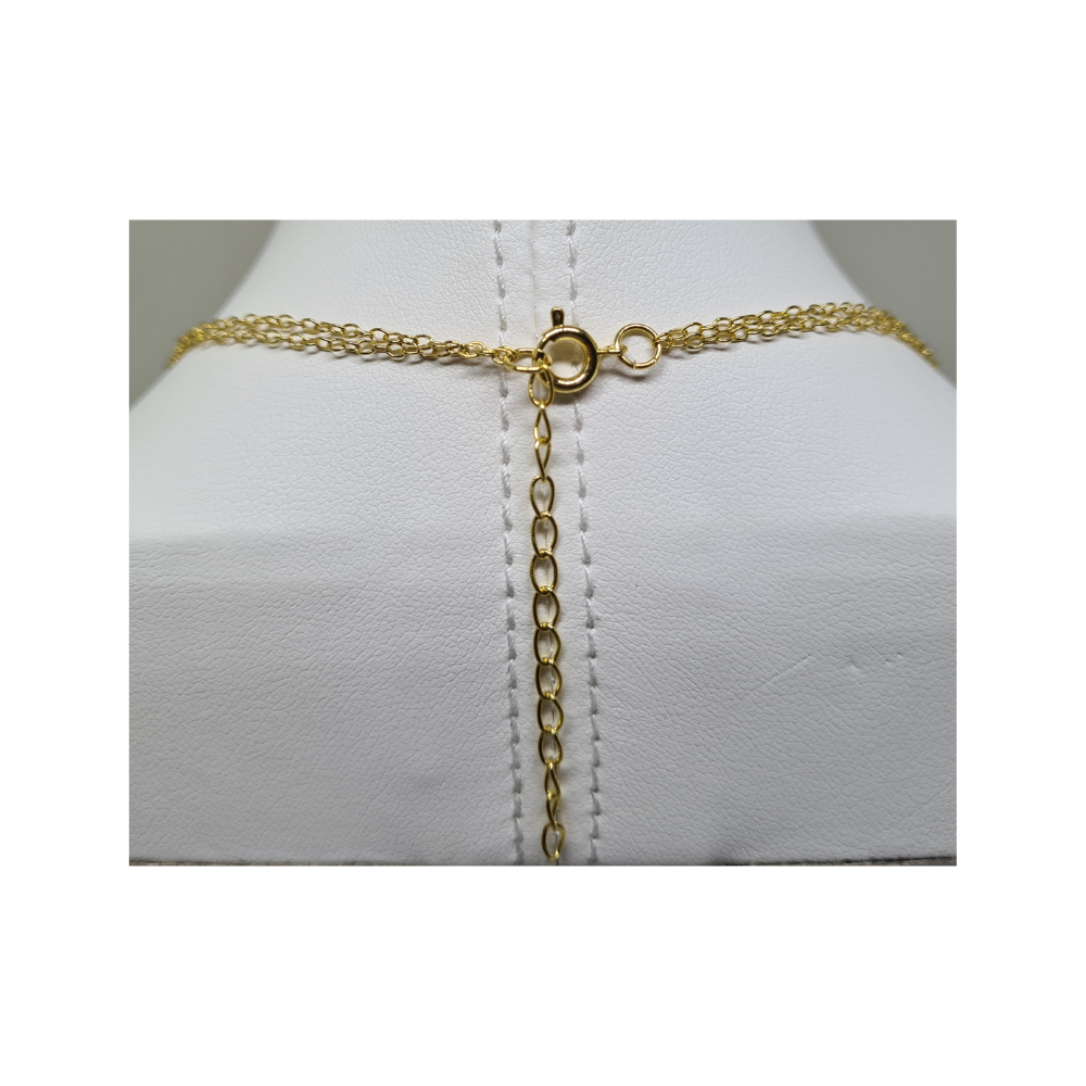 Colar Duplo Dourado Gratidão