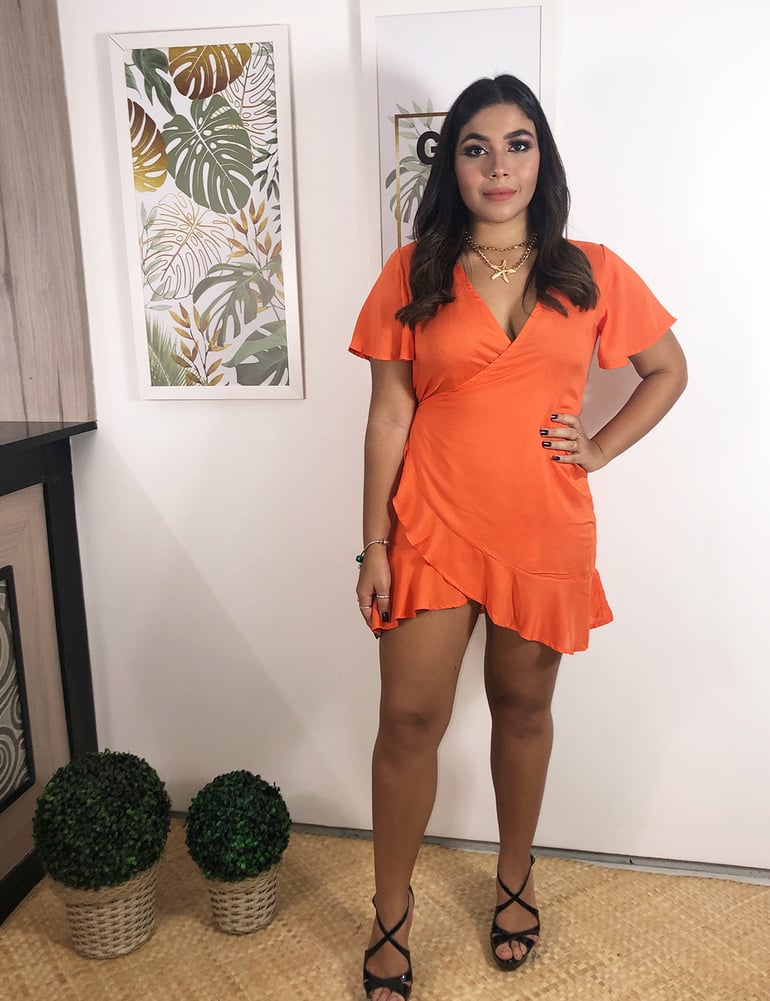 Mini Vestido Feminino Envelope Abóbora 