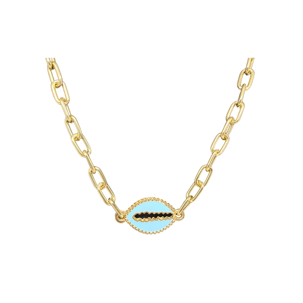 Corrente com pingente de búzios azul