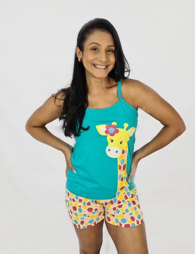 Pijama Feminino Girafa