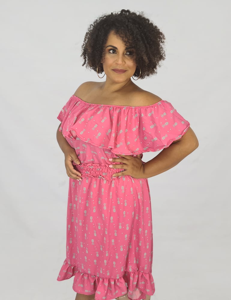 Vestido Longo Mullet Ciganinha Rosa