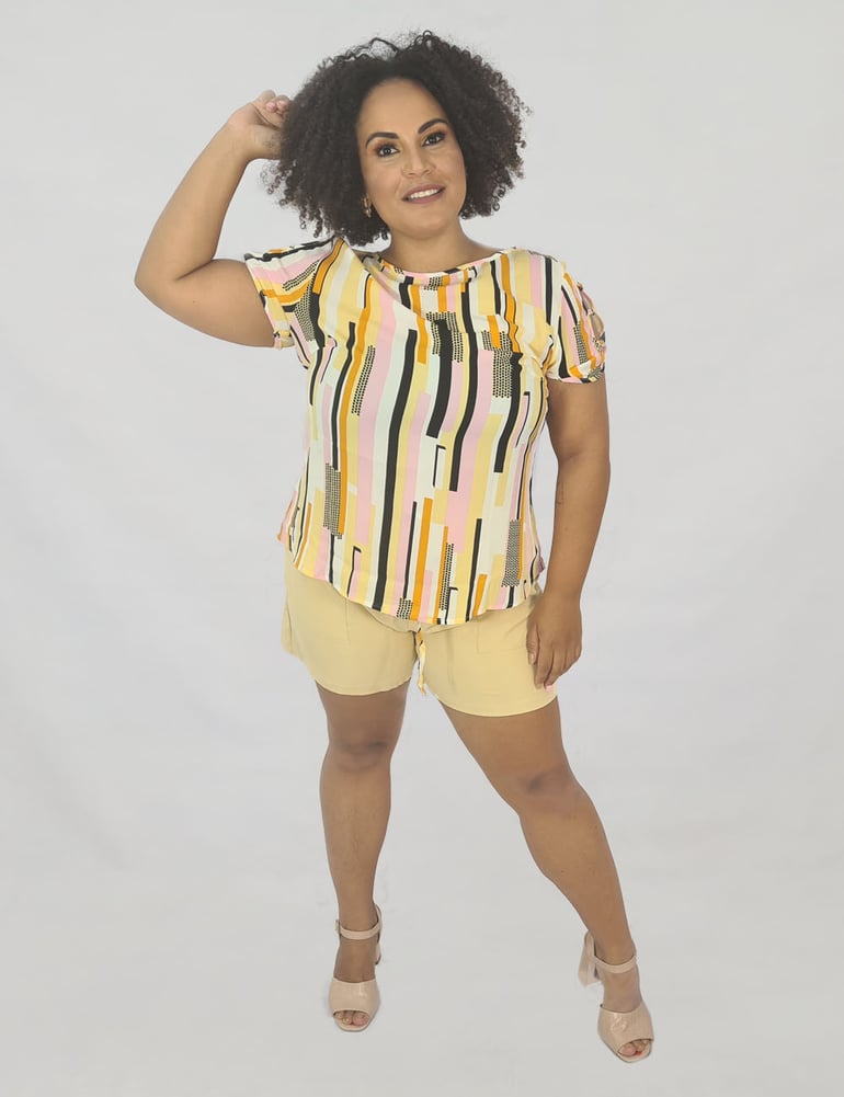 Conjunto Plus Geométrico Creme