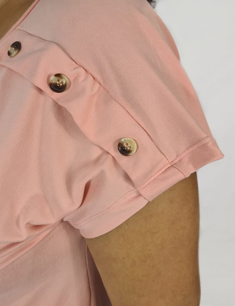 Blusa Plus Malha Rosa