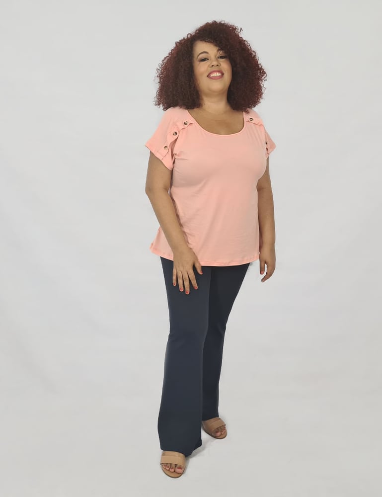 Blusa Plus Malha Rosa