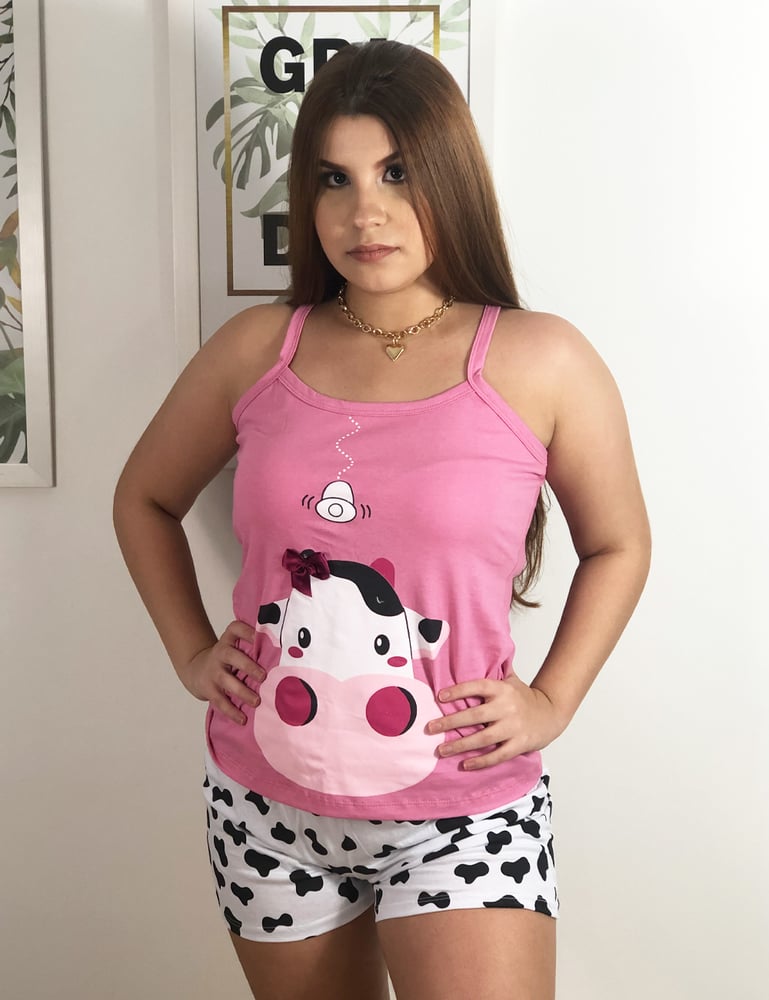 Pijama Feminino Alça Vaca