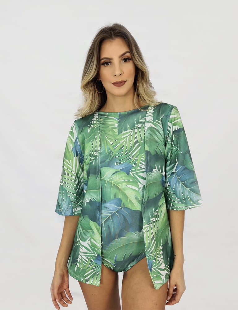 Kit Maiô Body Folhagens 